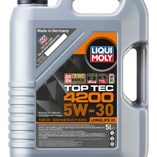Масло моторное LiquiMoly НС-синт. Top Tec 4200 5W-30 New Generation SP C3 5л