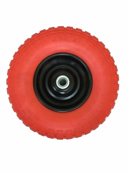 Колесо для тачки бескамерное пенополиуретановое 4.00-6 ось 16 мм