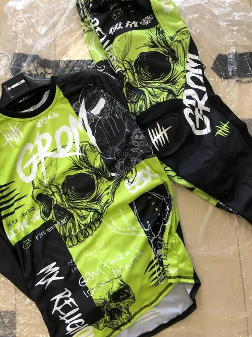 Мотокостюм джерси + штаны Grom MX Religion LIME